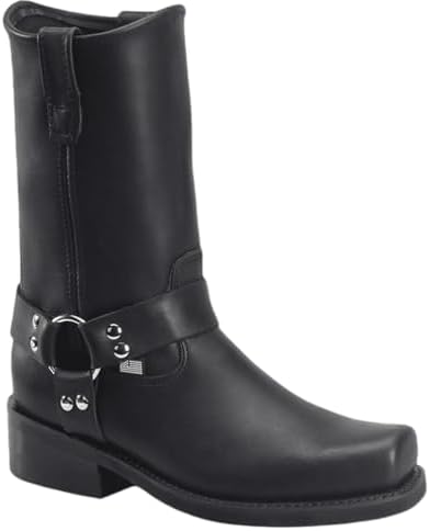 Double-H Barry 11" Harness Boots for Men - Leather, with PermaFresh Cushioned Insole and Slip-Resistant Outsole, Made in USA | Permafresh Cushioned Insole and Slip-Resistant Outsole, Shock-Absorbing Midnight Insert, Narrow Square Toe