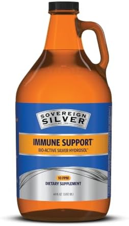 Sovereign Silver Immune Support, Colloidal Silver, 4 fl oz (118 mL) | Bio-Active Silver Hydrosol, 10 ppm, Liquid Dropper