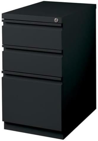 Pemberly Row 3 Drawers 27.75" Vertical White Metal Filing Cabinet Lockable Pre-Assembled Stationary Letter Size for Home, Office