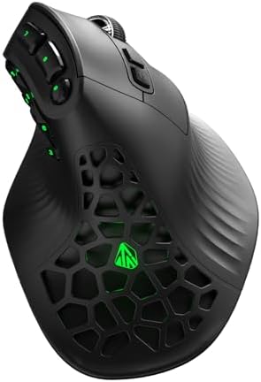 SOLAKAKA E9 Vertical MMO Gaming Mouse,24800 DPI,Tri-Mode Ergonomic Wireless Mouse with 10 Side Buttons,RGB Mouse for PC/Mac Black