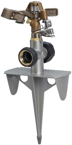 Orbit Lawn Sprinkler 56946 | Heavy‑Duty Brass Impact Head | Adjustable 360° Coverage | Up to 90 ft Diameter | Zinc Spike Base | Durable Outdoor Watering