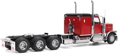 1:32 Scale Peterbilt Model 589 131-inches-BBC 58-inches-Sleeper Tridem-Axle Legendary Package Truck Tractor (Legendary-Red Color) - Transport Series