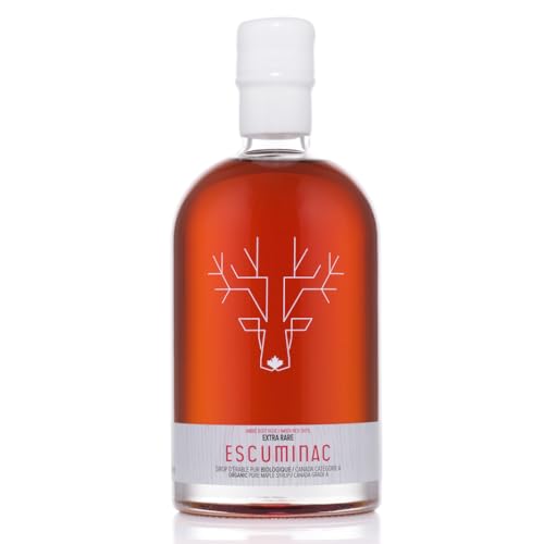 Escuminac Canadian Maple Syrup 500ml | Extra Rare Amber Grade A | Smooth & Rich Taste | Organic Gourmet Gift, Souvenir, Holiday & Birthday Treat