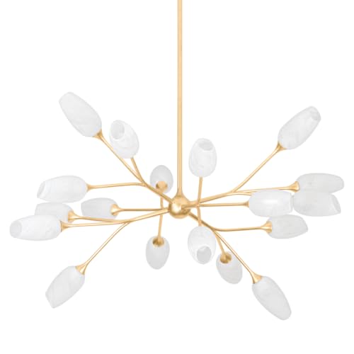 Troy Lighting F2144-VGL Aldean - 18 Light Chandelier 24.5 inches Tall and 44 inches Wide - Vintage Gold Leaf Finish