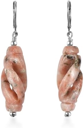 Spice Jasper 40.00 ctw Earrings in Stainless Steel