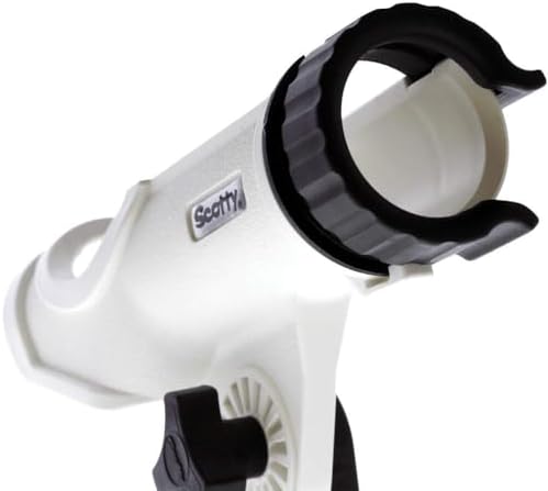 Scotty #230 Powerlock Rod Holder with #241 Side/Deck Mount, Adjustable Boat Fishing Rod Holder, Universal Cradle Design, Side or Deck Mount Installation, Marine-Grade Construction