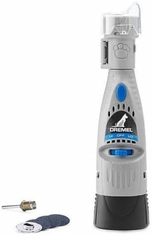 Dremel 7020-PGK Quiet Electric Pet Nail File Set with 4 Sanding Discs, Safe Alternative to Nail Clippers and Trimmers, Grey