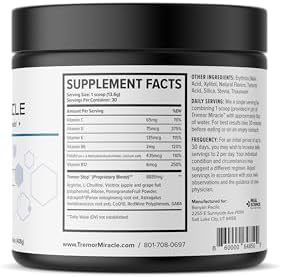 Real Science Nutrition Tremor Miracle - Essential Tremor Herbal Supplement Powder for Hands, Legs, Feet, Head Tremors (13.4 Oz, Grape Flavor) (3)