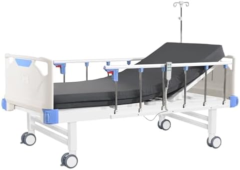 Premium 3 Function Full Electric Hospital Bed,Adjustable Medical Bed | 550LBS,4.7" Waterproof Mattress,Adjustable Height,One-Click CPR,Iv Pole,Germany Moter for Home Use Hospital Nursing Clinic