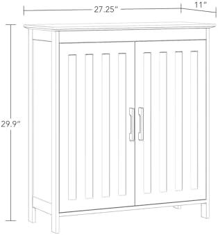 RiverRidge Monroe Two-Door Bathroom Floor Storage Cabinet - White | Linen Cabinet with Adjustable Interior Shelf and Soft Close Hinges
