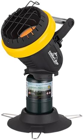 Portable Personal Propane Heater, Indoor Safe for Camping, Garage, Patio, Tent, Outdoor, 4, 000 BTU, Fits 1 Pound LP Tank