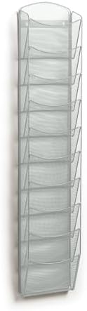 Safco Onyx Mesh Magazine Holder, Display Rack with 10 Pockets, Brochure Organizer, Commercial-Grade Steel Construction, Black