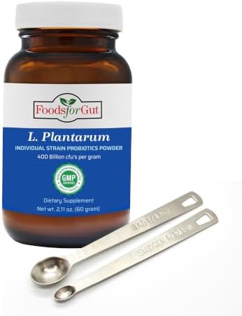 Foods For Gut Lactobacillus Plantarum Probiotic Powder 400 Billion cfu's | Made in USA | No Additives | Direct from Manufacturer | No Third-Party