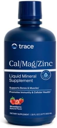Trace Minerals Liquid Cal Mag Zinc with Vitamin D3, 16 fl oz, Pina Colada | Ionic trace minerals for absorption, Bone, muscle, and connective tissue health, 1-2 tbsp daily, Refrigerate after opening