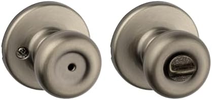 Kwikset Tylo Interior Privacy Door Knob with Lock, Door Handle For Bathroom and Bedroom, Polished Brass Keyless Turn Lock Doorknob, 1 Count (Pack of 1)