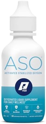 ASO Liquid Oxygen Drops, Activated Stabilized Oxygen, Dietary Supplement to Boost Energy Levels & Help with Workout Recovery