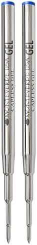 Monteverde Capless Gel Refill to Fit Montblanc, Medium, Blue, 2 Pack