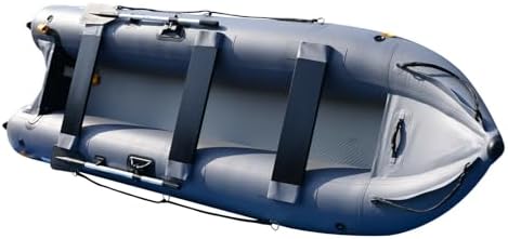 BRIS 14.1ft Inflatable Boat Inflatable Kayak 3 Person Kayak Canoe Fishing poonton Boat