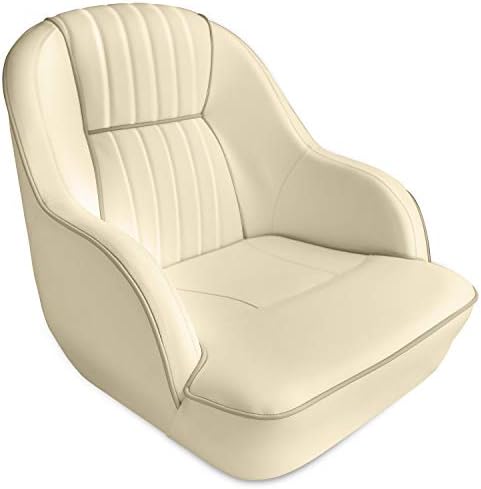 Leader Accessories Pontoon Captains Bucket Seat Boat Seat Boat Chair | Boat Chair with Armrest Ergonomic Design Compression Foam Padding Injection Molded Plastic Frame
