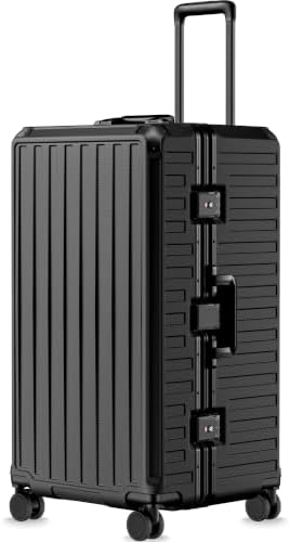 LUGGEX Front Opening Zipperless Carry On Suitcase, Black, 21" | Carry On Luggage, Front Opening, Airline Approved, TSA Lock, 8 Spinner Wheels, 36L Capacity, HUP-Pro Hard Shell, ZX-Core