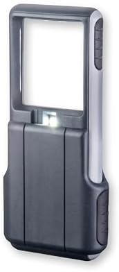 Carson MiniBrite 3x Power LED Lighted Slide Out Magnifier with Protective Sleeve (PO-25), gray