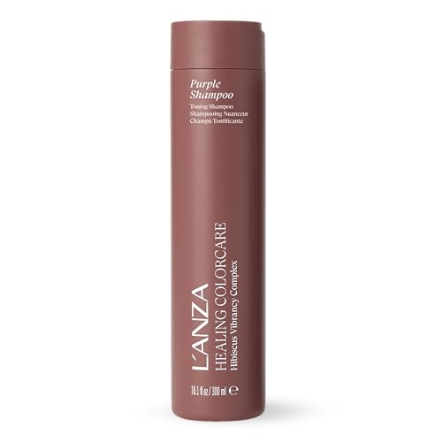 L'ANZA Healing Colorcare Purple Shampoo For Blondes & Highlights Purple Toning Shampoo, Neutralizes Brass, Brightens Blonde, Adds Shine, Repairs, Moisturizing, Color Safe, Sulfate Free