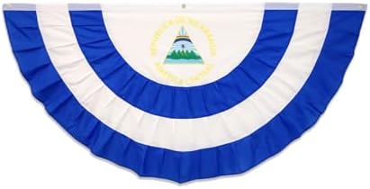 Nicaragua 3x6ft Pleated Bunting Flag - Country Flags for Homes, Businesses, Offices, Schools