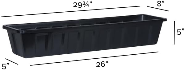 Root & Vessel Poly-Pro Plastic Flower Box Planter, White, 30-Inch
