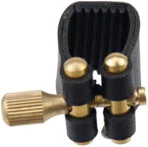 Soprano Saxophone Ligature Black Leather Ligature Fastener | Adjustable Screw, Sax Mouthpiece Ligature Fastener