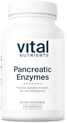 Vital Nutrients Pancreatic Enzymes 1000mg (Full Strength) - Pancreatin Digestion Supplement with Protease, Amylase & Lipase - Digestive Enzymes - Gluten, Dairy, and Soy Free - 90 Capsules