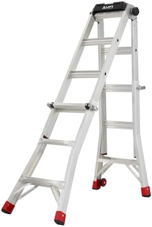 Lift Ladders 18-Ft Multi-Position Aluminum Ladder, 5-in-1, 300 lb. Capacity