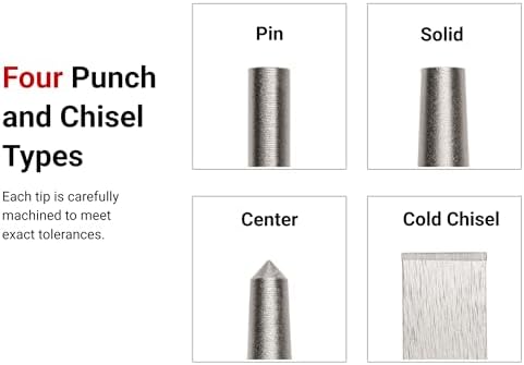 TEKTON Punch Set with Walnut Block (18-Piece) | 66564 | Made in USA