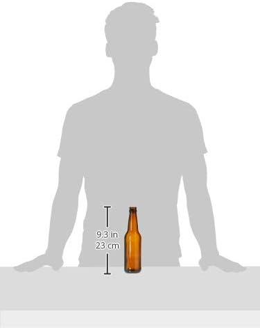 FastRack Amber Beer Bottles 12oz (Pack of 24) | Longneck Glass Beer Bottles with Pry-off Crown Finish for Home Brewing Mead