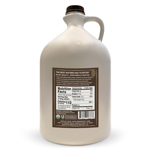 Crown Maple Organic Bourbon Barrel Aged Maple Syrup, Pancakes, Flavor Cocktails, Marinades and Sauces, 12.7 Fl Oz