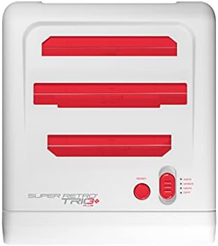 Retro-Bit Super Retro Trio HD Plus 720P 3 in 1 Console System - HDMI Port - for Original NES/SNES, Super Nintendo and Sega Genesis Games - Red/White
