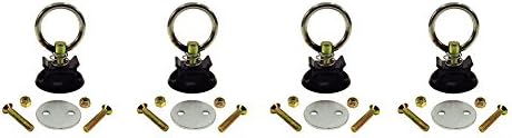 Pit Posse Aluminum L Track Anchor Tie Down Rings (4 Pack) S Track Quick Disconnect System - Enclosed Cargo Trailer, Utility, Flatbed, Truck, SUV, RV, Cargo, Hauling - 4000lb Pull Capacity (Red)