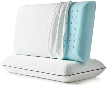 Weekender Cooling Gel Memory Foam Pillow for Sleeping – Standard Size, Ventilated Cooling Pillow for Side & Back Sleepers, Neck & Shoulder Support, Medium Firm, Washable Cover