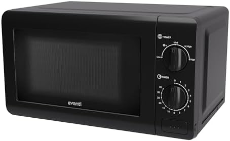 Avanti Microwave Oven 700-Watts Compact Mechanical with 5 Power Settings, Defrost, Full Range Temperature Control and Removable Glass Turntable