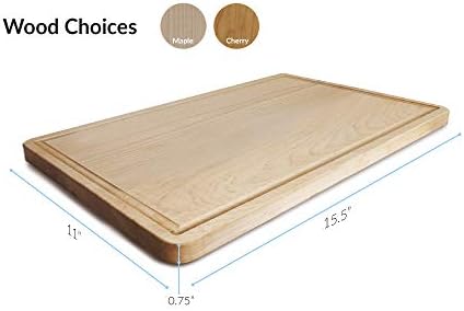 Casual Home Delice Rectangle Juice Drip Groove Cutting Board 15.5" Wx11 Dx0.75 H, Maple