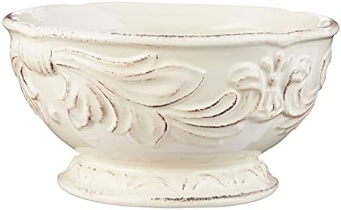Firenze Ivory 16-Piece Ceramic Dinnerware Set, Service for 4 – Embossed Plates