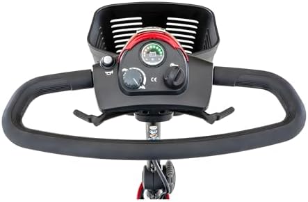 Pride Mobility Go Go Elite Traveller 3-wheel Scooter - Travel Mobility for Adults, 12 Ah Battery, 300 Lbs Weight Capacity, Red, Seat Dimensions - 17" W x 17" D - SC40E