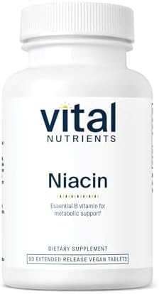 Vital Nutrients Niacin 500mg - Timed-Release Niacin Supplement for Men & Women - Vitamin B3 Supports Heart Health and Protein & Fat Metabolism