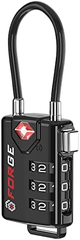 TSA Approved Cable Luggage Locks, Re-settable Combination with Alloy Body