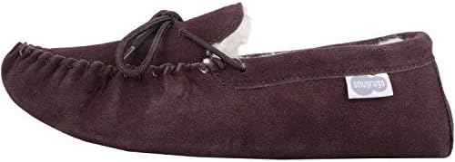 SNUGRUGS Men's Alfie Wool Lined Suede Sole Moccasin Slipper