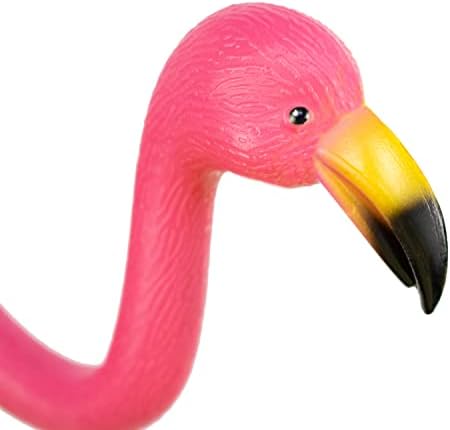 GiftExpress Pink Flamingos Yard Decorations - 2 Pack Small 14" Tall Plastic Flamingo Statue w/Metal Stakes - Lawn Ornaments & Garden Decor for