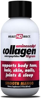 HEALTH DIRECT AminoSculpt Sugar-Free Liquid Collagen, Tart Cherry, 30 oz | High-Potency Collagen for Men & Women. Supports Hair, Skin, Nails & Joints. Medical-Grade, No Mixing, Non-GMO & Grass-Fed