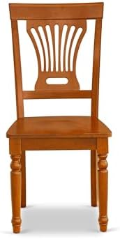 East West Furniture PVC-WHI-W Plainville Dining Chairs - Stylish Back Wood Seat Kitchen Chairs, Set of 2, Buttermilk & Cherry