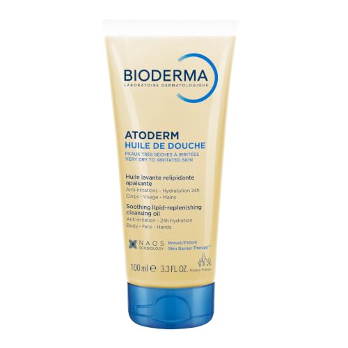Bioderma Atoderm Shower Oil, Cleansing Oil For Face & Body, Nourishing Cleansing Oil For Dry to Atopic Sensitive Skin For Softer & Smooth Skin For Your Whole Family