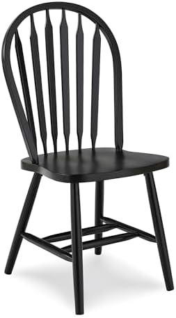 IC International Concepts Solid Wood Windsor ArrowBack Chair, Unfinished