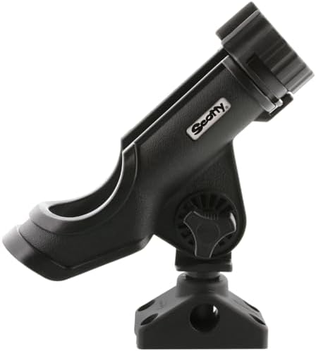 Scotty #230 Powerlock Rod Holder with #241 Side/Deck Mount, Adjustable Boat Fishing Rod Holder, Universal Cradle Design, Side or Deck Mount Installation, Marine-Grade Construction
